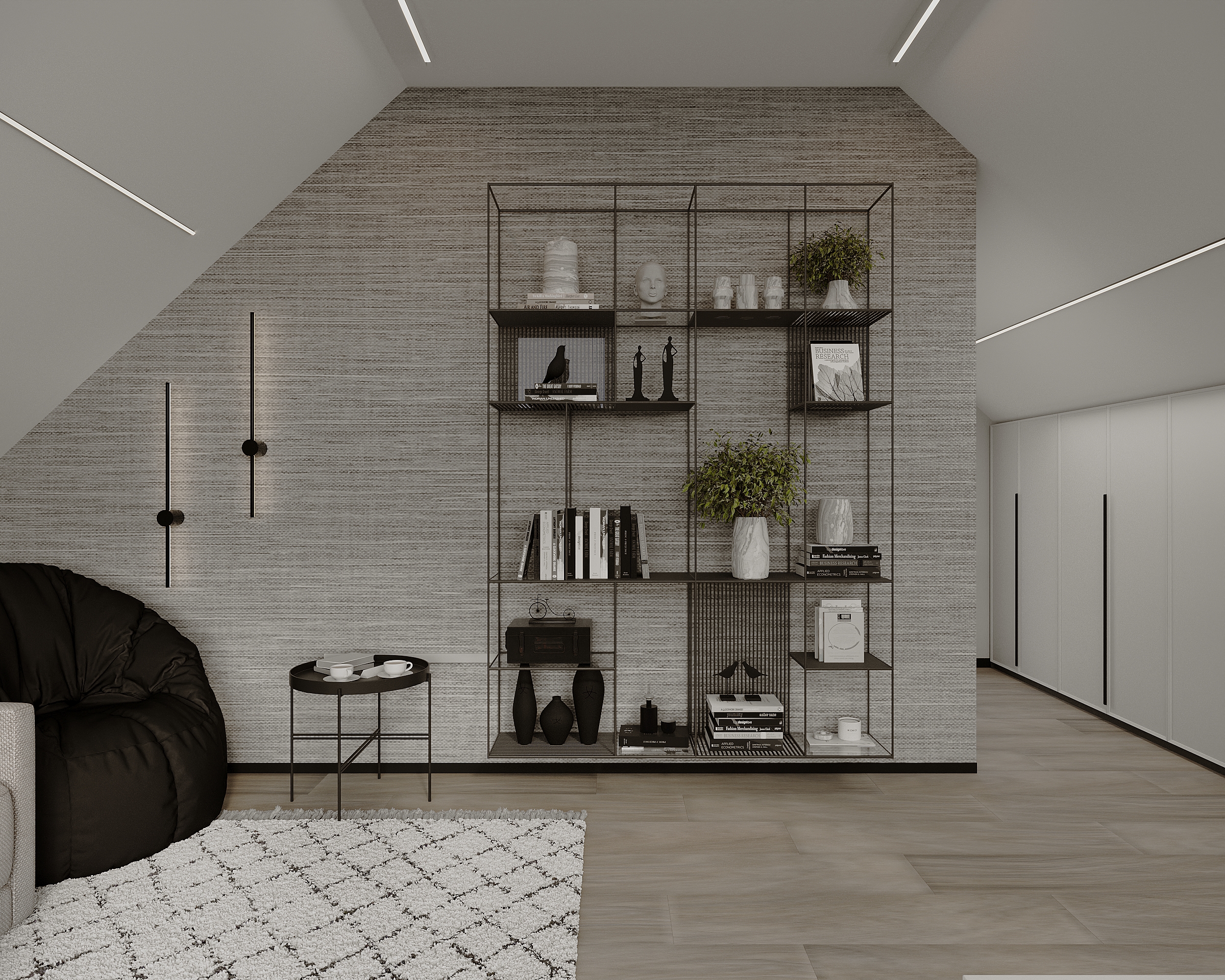 Design interior pentru o mansardă la casă particulară